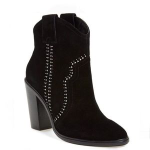Joie Studded Coastal Cowgirl Western Inspired Monte  Suede Leather Boots